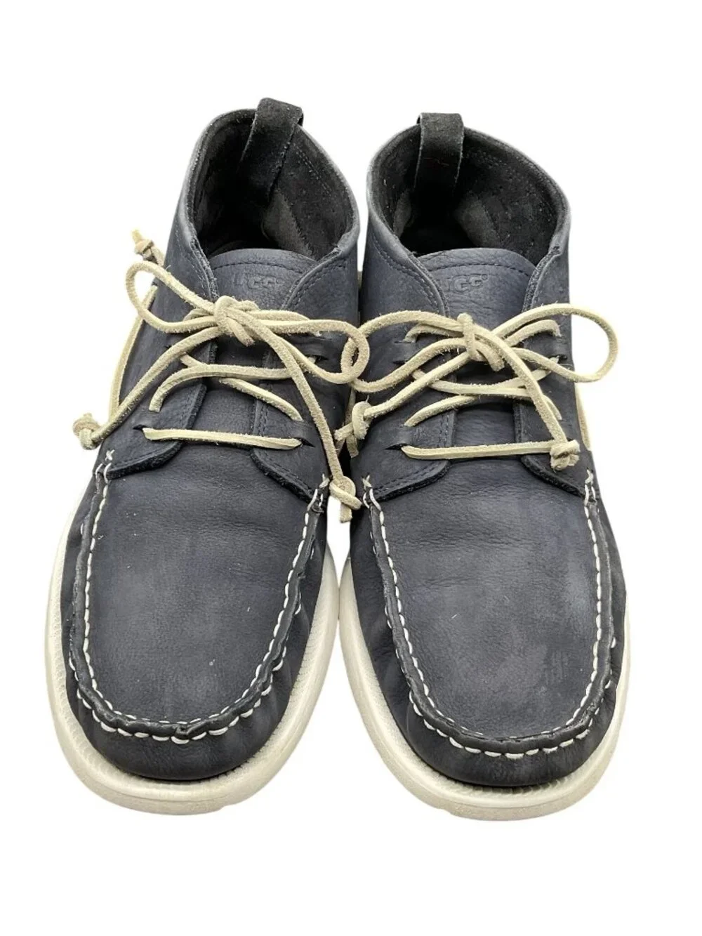 Ugg Blue Suede Chucka Shoes Sz 12 Moc Beach Leather Style# 10015002 Mens